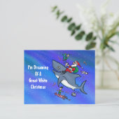 Het dromen van een geweldige witte haai Kerstmis Feestdagenkaart (Staand voorkant)