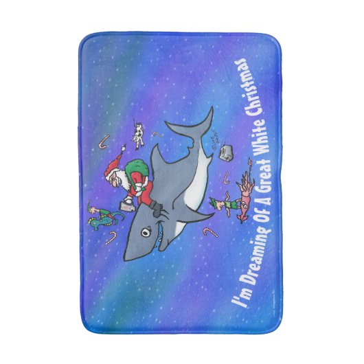 Het dromen van een geweldige witte haaienkerst badmat (Voorkant Verticaal)