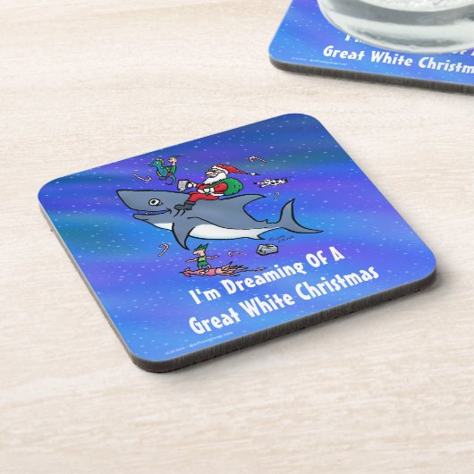 Het dromen van een geweldige witte haaienkerst bier onderzetter (Linkerzijde)