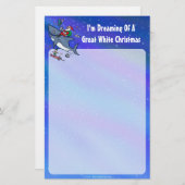 Het dromen van een geweldige witte haaienkerst briefpapier (Voorkant / Achterkant)