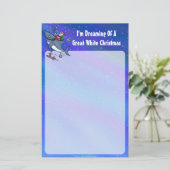 Het dromen van een geweldige witte haaienkerst briefpapier (Staand voorkant)