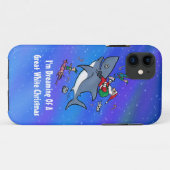 Het dromen van een geweldige witte haaienkerst Case-Mate iPhone case (Achterkant (horizontaal))