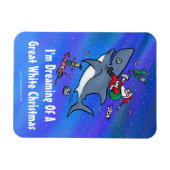 Het dromen van een geweldige witte haaienkerst magneet (Horizontaal)