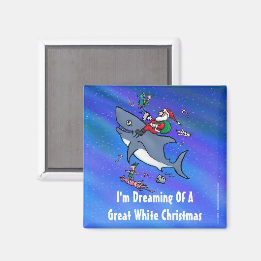 Het dromen van een geweldige witte haaienkerst magneet (Voorkant / Achterkant)