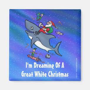 Het dromen van een geweldige witte haaienkerst magneet