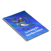 Het dromen van een geweldige witte haaienkerst notitieboek (Rechterzijde)