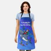 Het dromen van een geweldige witte haaienkerst schort (Gedragen)