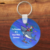 Het dromen van een geweldige witte haaienkerst sleutelhanger (Voorkant)