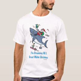 Het dromen van een geweldige witte haaienkerst t-shirt