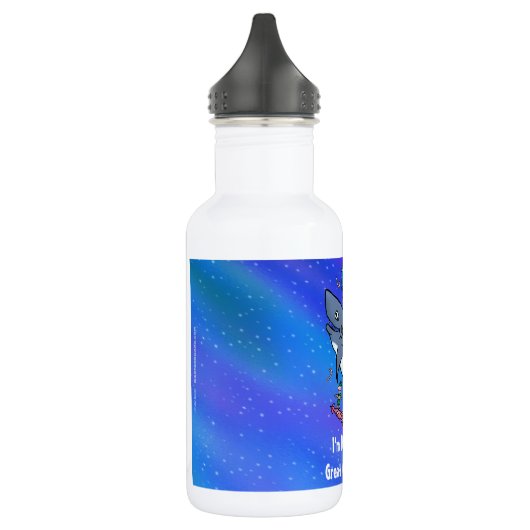 Het dromen van een geweldige witte haaienkerst waterfles  (Links)