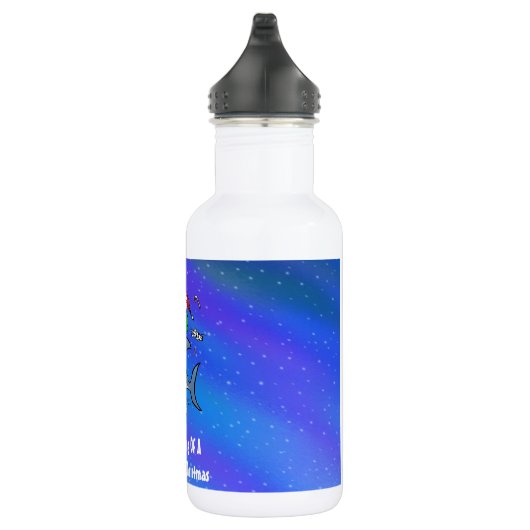 Het dromen van een geweldige witte haaienkerst waterfles  (Rechts)