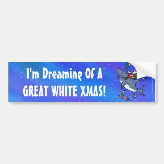 Het dromen van een Great White Xmas Bumpersticker (Voorkant)