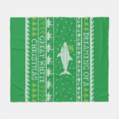 Het dromen van een grote witte haai Groen Ugly Swe Fleece Deken (Voorkant (Horizontaal))