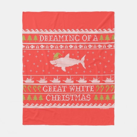Het dromen van een grote witte haai Red Ugly Sweat Fleece Deken (Voorkant)