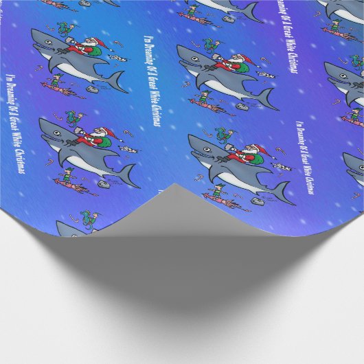 Het dromen van een grote witte kerst cadeaupapier (Hoek)