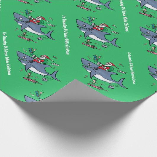 Het dromen van een grote witte kerst Groen Cadeaupapier (Hoek)