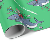 Het dromen van een grote witte kerst Groen Cadeaupapier (Rol Hoek)