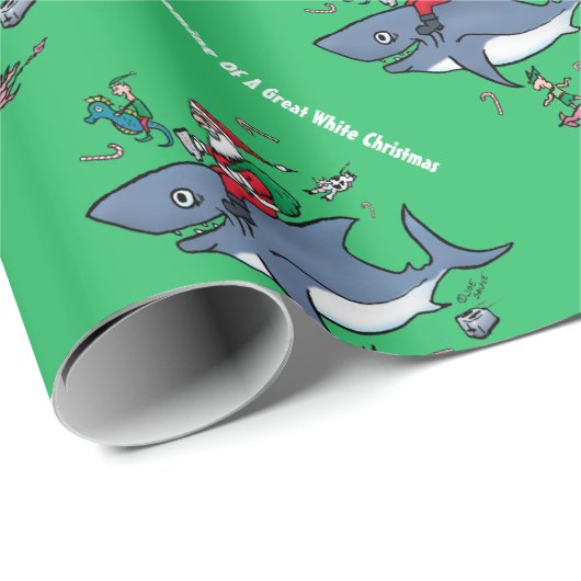 Het dromen van een grote witte kerst Groen Cadeaupapier (Rol Hoek)
