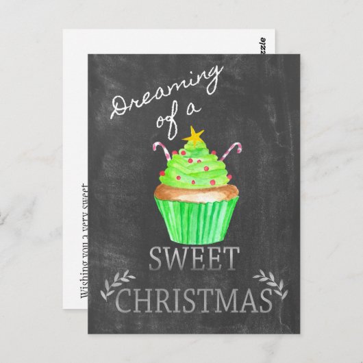 Het dromen van een heerlijk kerstfeest! briefkaart (Voorkant / Achterkant)