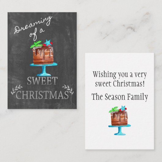 Het dromen van een heerlijk kerstfeest! informatiekaartje (Voorkant / Achterkant)