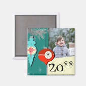 Het dromen van een Retro kerstfoto Magnet (Voorkant / Achterkant)