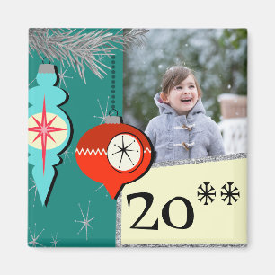 Het dromen van een Retro kerstfoto Magnet