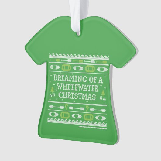 Het dromen van een whitewater-Kerstmis, een lelijk Ornament (voorkant)