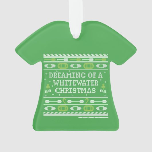 Het dromen van een whitewater-Kerstmis, een lelijk Ornament (achterkant)