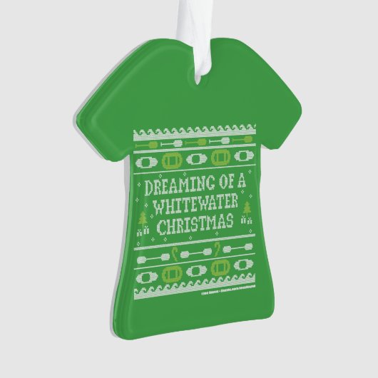 Het dromen van een whitewater-Kerstmis, een lelijk Ornament (voorkant)