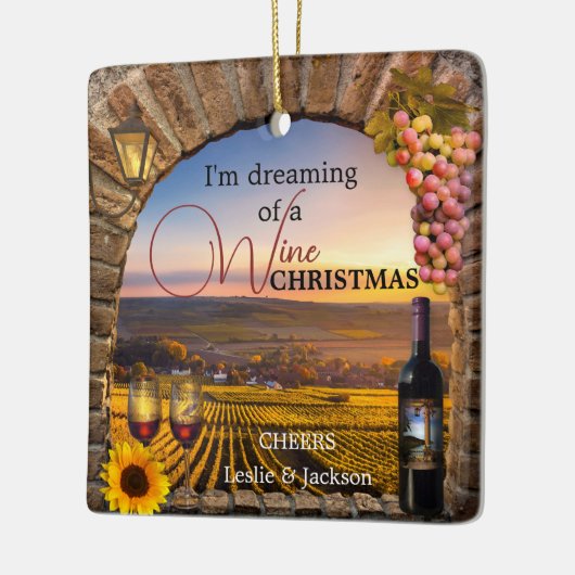 Het dromen van een Wine kerstversiering Keramisch Ornament (Links)