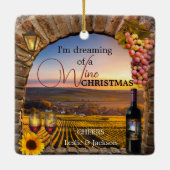 Het dromen van een Wine kerstversiering Keramisch Ornament (Achterkant)