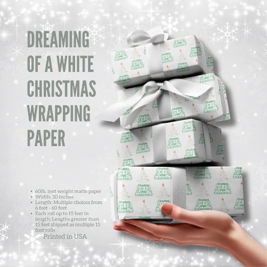 Het dromen van een wit kerstpapier cadeaupapier