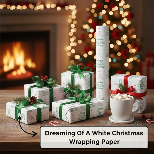 Het dromen van een wit kerstpapier cadeaupapier