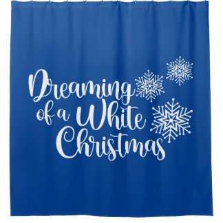 Het dromen van een witte kerst en sneeuwvlokken douchegordijn