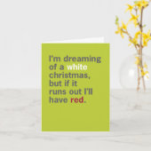 Het dromen van een witte kerst / Funny Joke Kaart (Gele Bloem)