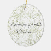 Het dromen van een witte kerst... keramisch ornament (Links)