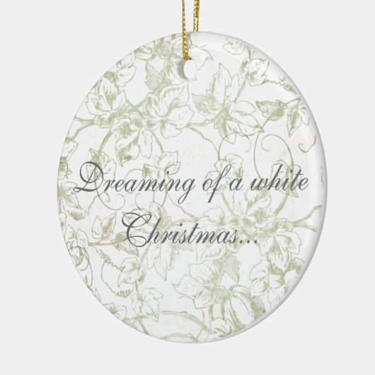 Het dromen van een witte kerst... keramisch ornament (Links)