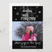 Het dromen van een witte kerstfoto feestdag feestdagenkaart (Voorkant / Achterkant)