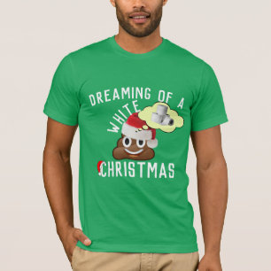 Het dromen van een Witte Kerstmis Funny Poop Emoji T-shirt
