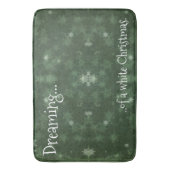 Het dromen van een witte kerstsnowflakes op groen badmat (Voorkant Verticaal)