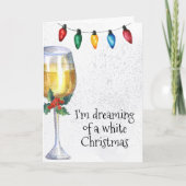 Het dromen van een witte kerstwijn Lover Feestdagen Kaart (Voorkant)