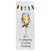 Het dromen van een witte kerstwijn Lover Wijn Cadeautas (Achterkant)