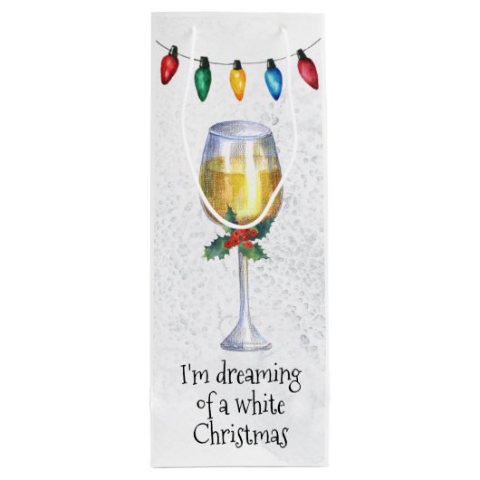 Het dromen van een witte kerstwijn Lover Wijn Cadeautas (Achterkant)