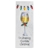 Het dromen van een witte kerstwijn Lover Wijn Cadeautas (Voorkant)