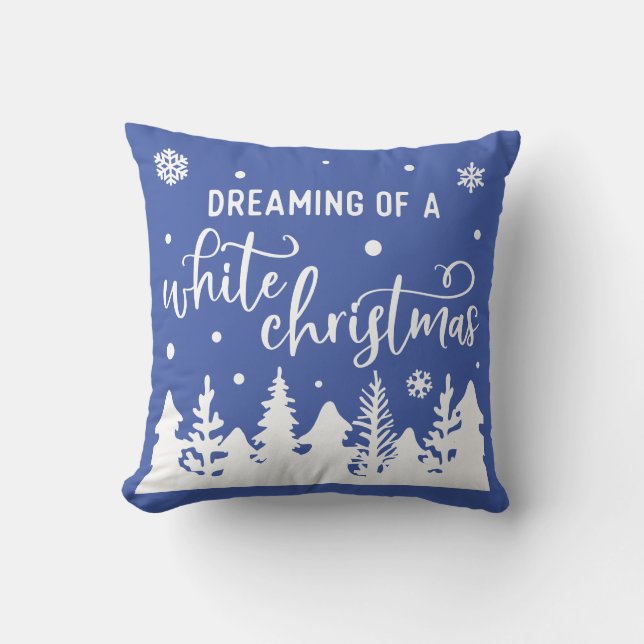 Het dromen van een witte kerstwinter kussen (Voorkant)