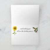 Het dromen van Kerstmiskaart van Zonnebloemen Feestdagen Kaart (Binnen)