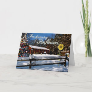 Het dromen van Kerstmiskaart van Zonnebloemen Feestdagen Kaart