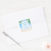 Het dromerige Huwelijk van het Strand bewaart de Vierkante Sticker (Envelop)