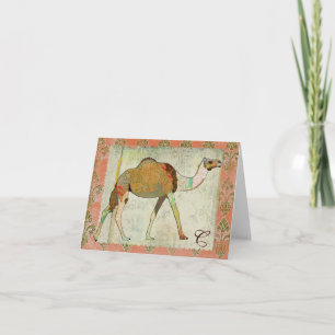 Het dromerige Monogram Notecard van de Kameel Notitiekaartje