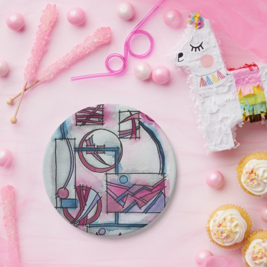 Het droombeeld van architect, driedubbele Bauhaus  Papieren Bordje (Feest)